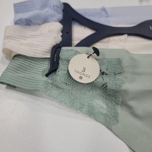 Lucky Brand Lace Trim Thongs Underwear  3-Pack - Picture 3 of 11